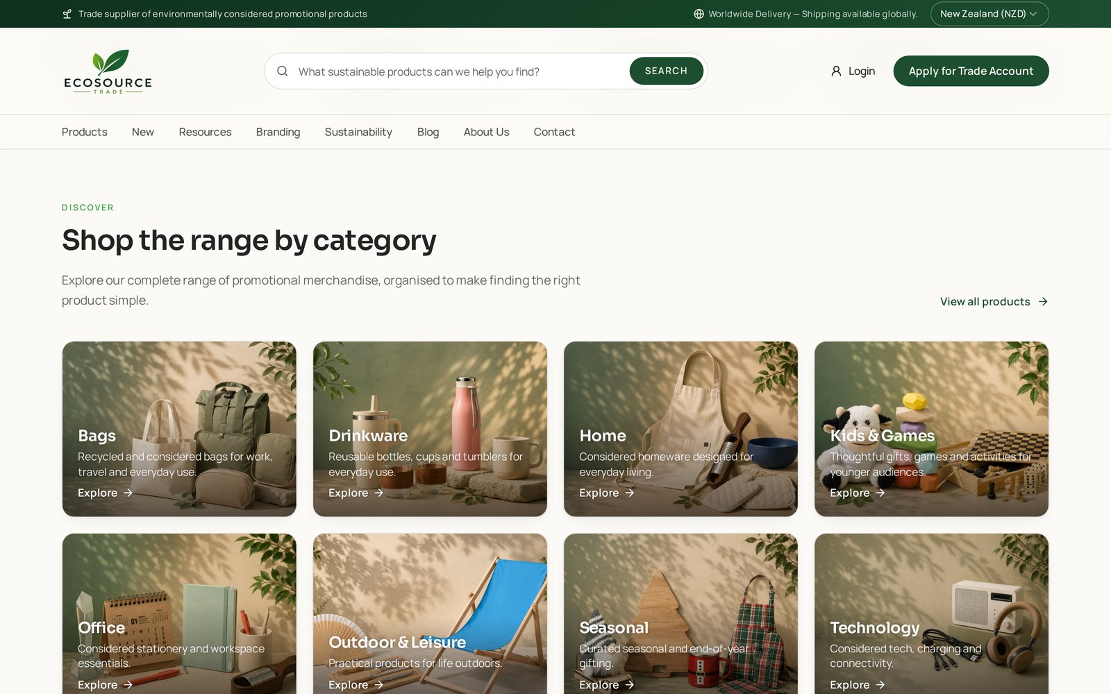 Ecosource Trade website detail 1