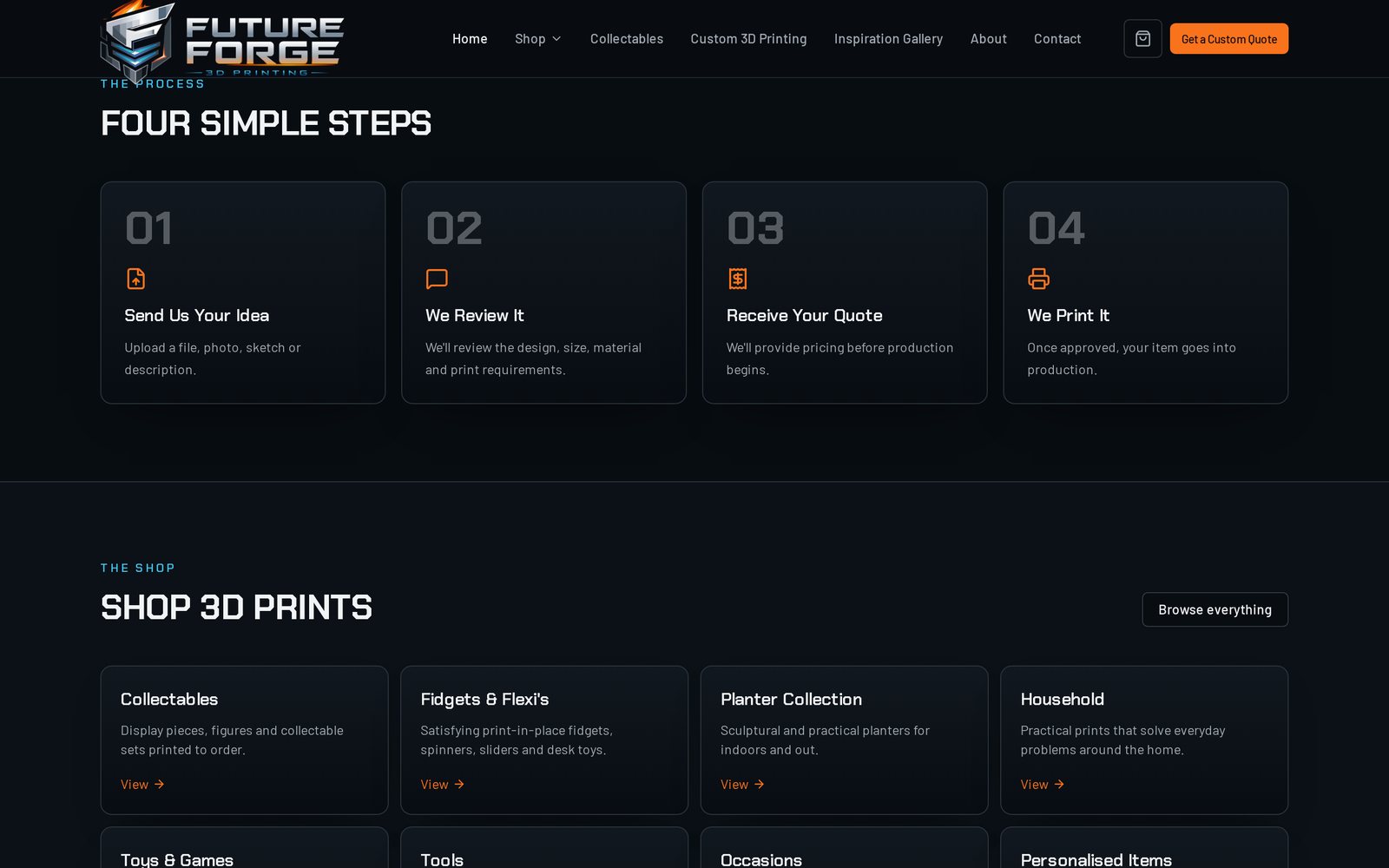 Future Forge website detail 2