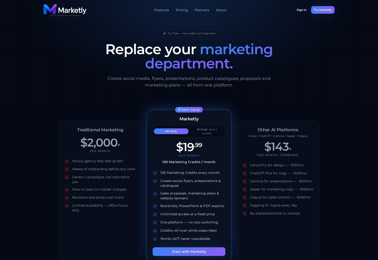 Marketly website detail 2